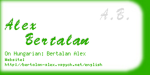 alex bertalan business card